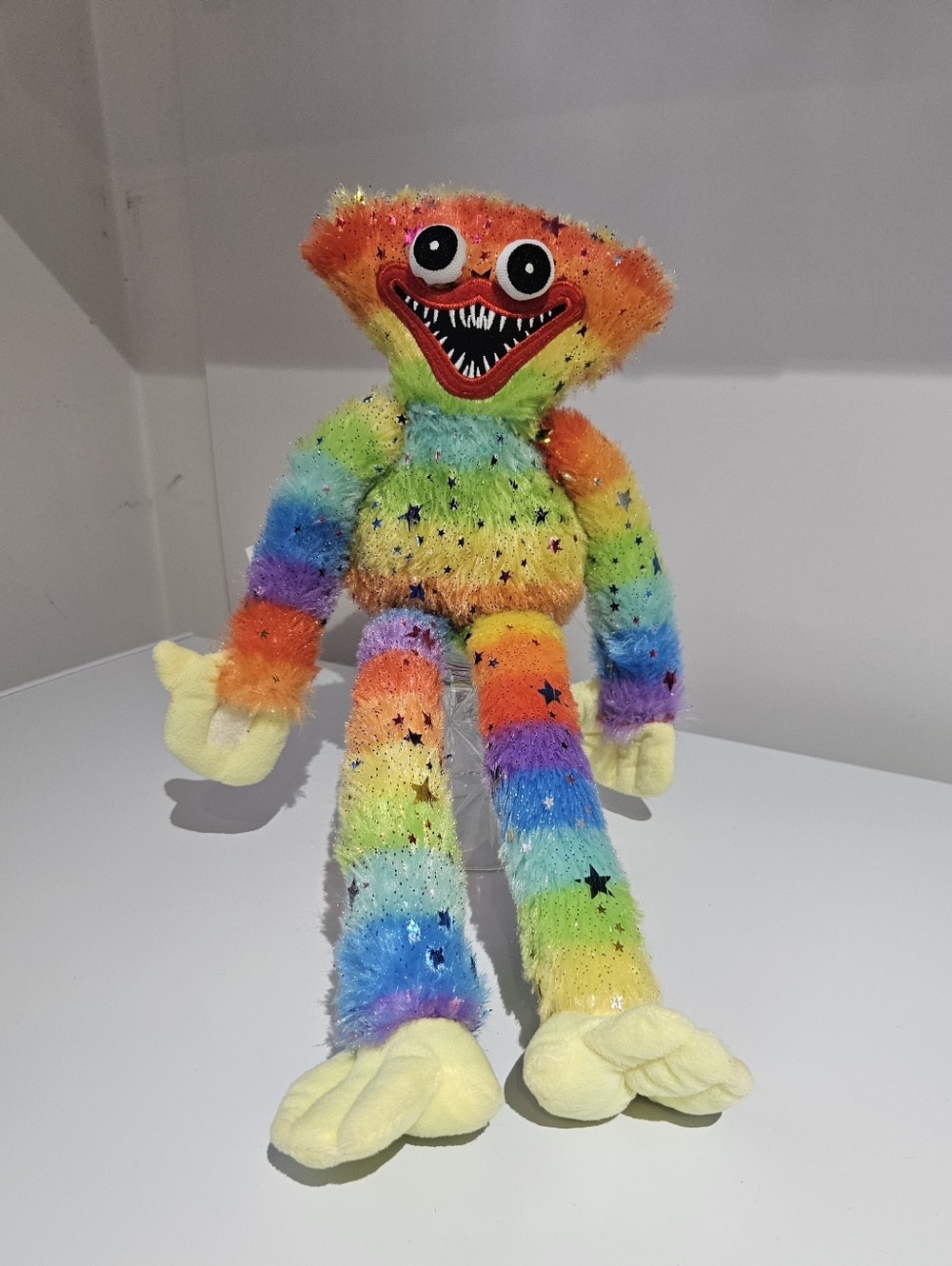 🌈 Huggy Wuggy Poppy Playtime Plush 16" Rainbow, Stars & Glitter 🌈